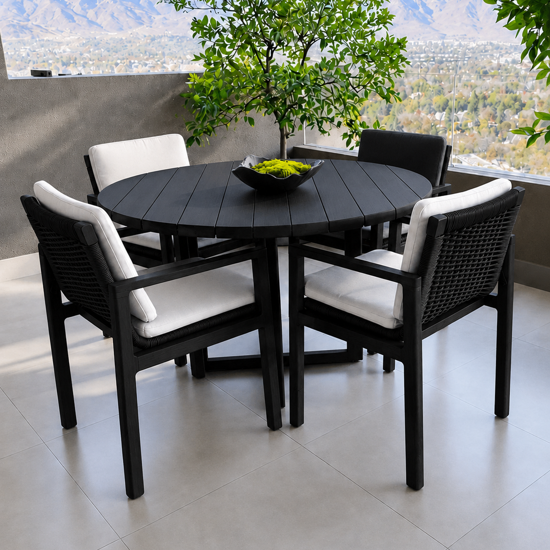 Mesa de comedor redonda '2496' Negra